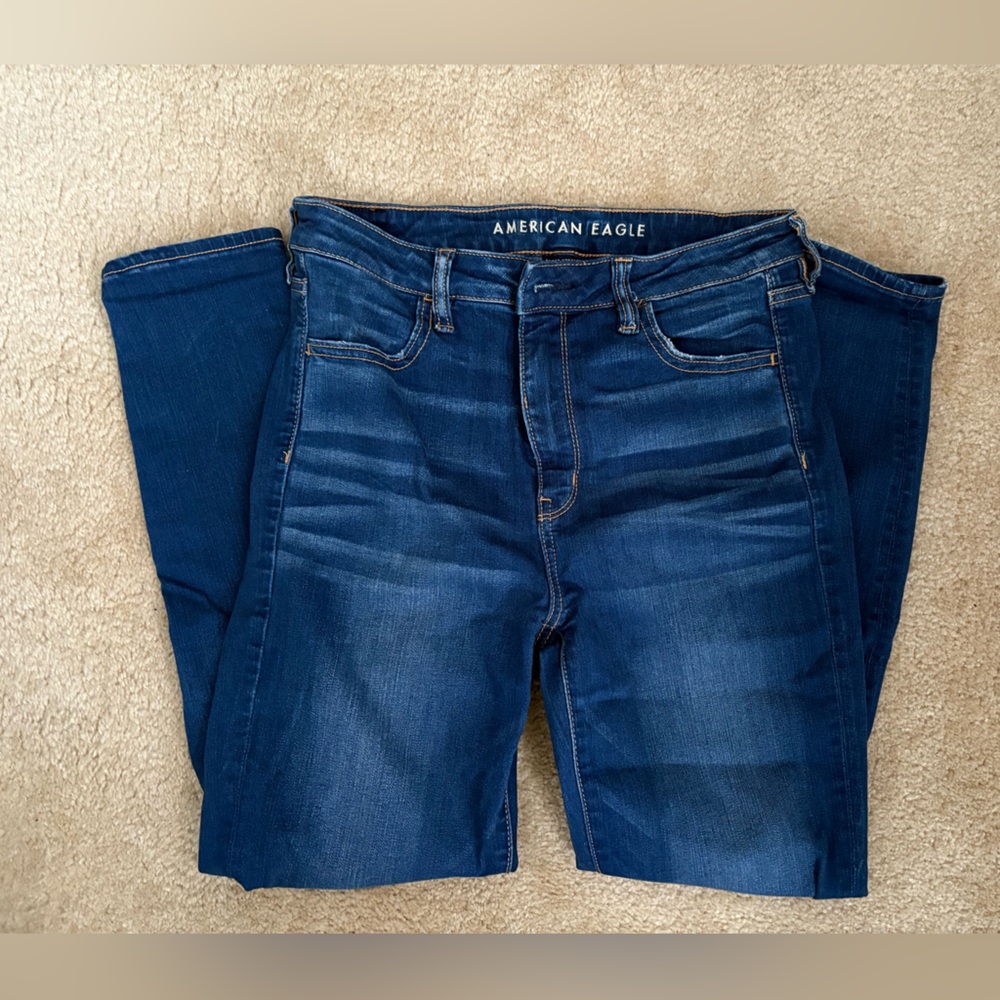 American Eagle Dark Blue Super High-Rise Jegging